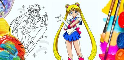 Sailor Moon Coloring Book Affiche