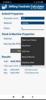 Milling Feedrate Calculator स्क्रीनशॉट 1