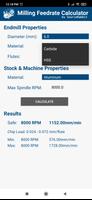 Milling Feedrate Calculator स्क्रीनशॉट 2