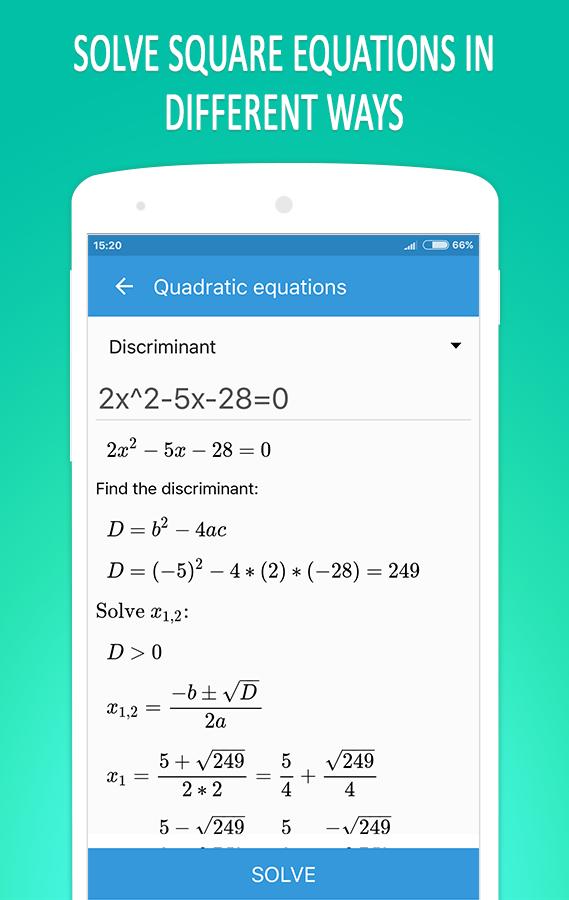 Calculatrice d'équation Math APK pour Android Télécharger