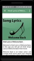 Hindi Lyrics of Welcome Back screenshot 1