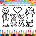 Happy Family Coloring Game