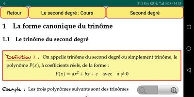 Maths Première S screenshot 2