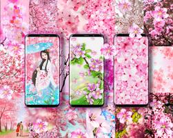 Sakura flowers live wallpaper captura de pantalla 1