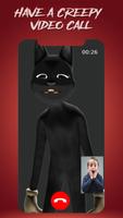 Scary Cartoon Cat Appel Chat Affiche
