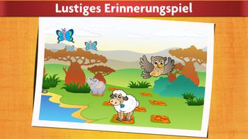 Memo Spiel Kinder, mit Tieren Plakat