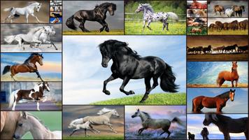 Jeu de Chevaux Puzzle Enfants Affiche