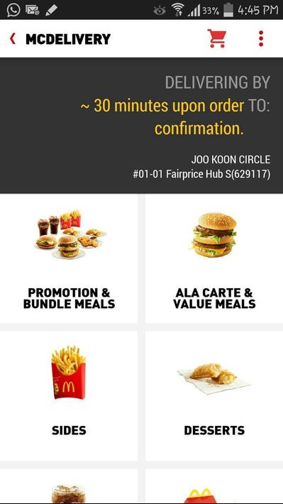 McDelivery Singapore screenshot 1