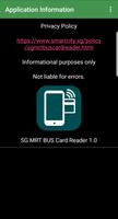 Singapore MRT Bus Card Reader  captura de pantalla 2