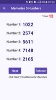 Memorize 5 Numbers تصوير الشاشة 1