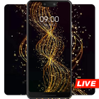Shining abstract gold lines live wallpaper icône