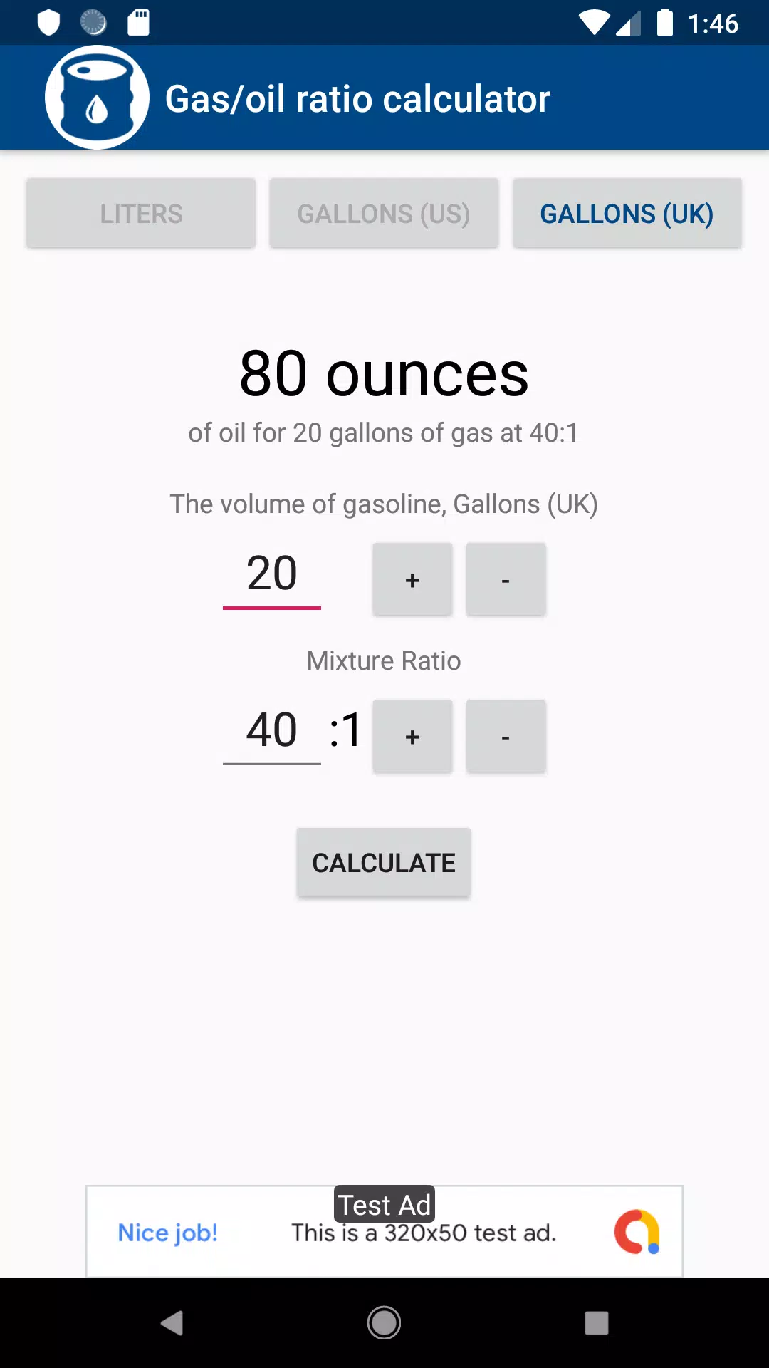 Gas/oil ratio calculator APK for Android Download