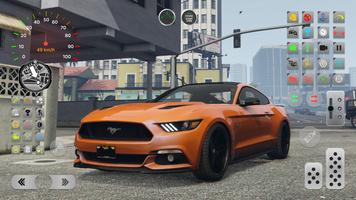 پوستر Driving Muscle Car Mustang GT