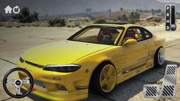 JDM Drift Silvia Black Racing постер