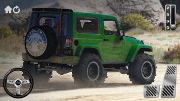 Offroad Jeep Wrangler Driving Affiche