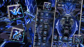 Abstract Blue Face Theme Poster