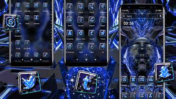 Abstract Blue Face Theme captura de pantalla 1