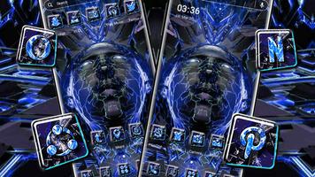 Abstract Blue Face Theme captura de pantalla 2