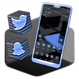 3D Black Cube Theme आइकन