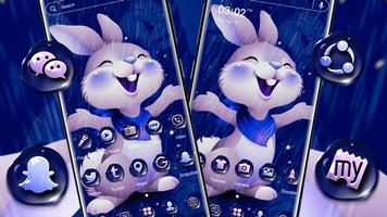 Cute Rainy Rabbit Theme capture d'écran 2