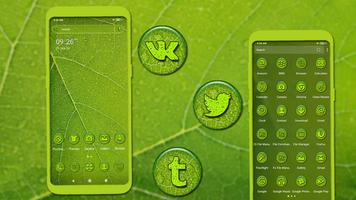 Green Leaf Drop Theme پوسٹر