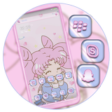 Kawaii Cute Girl Theme icône