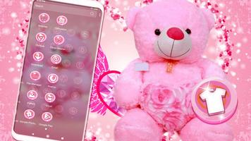 Pink Teddy Bear Theme تصوير الشاشة 2
