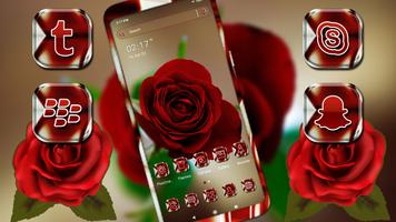 Red Rose Launcher Theme Affiche