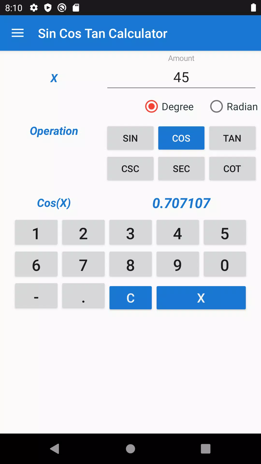 Calculateur Sin Cos Tan APK pour Android Télécharger
