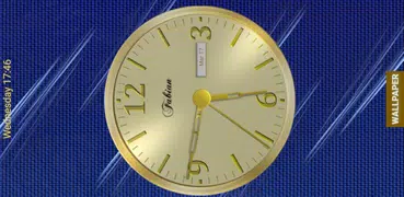 Bonito reloj analógico dorado.