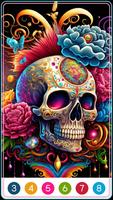 Skull Coloring Book الملصق