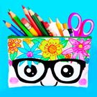 How to make school supplies icon