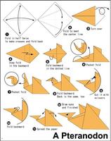 Dinosaures en papier origami Affiche