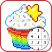 Coloring according to numbers food and drinks