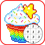 Coloring according to numbers food and drinks