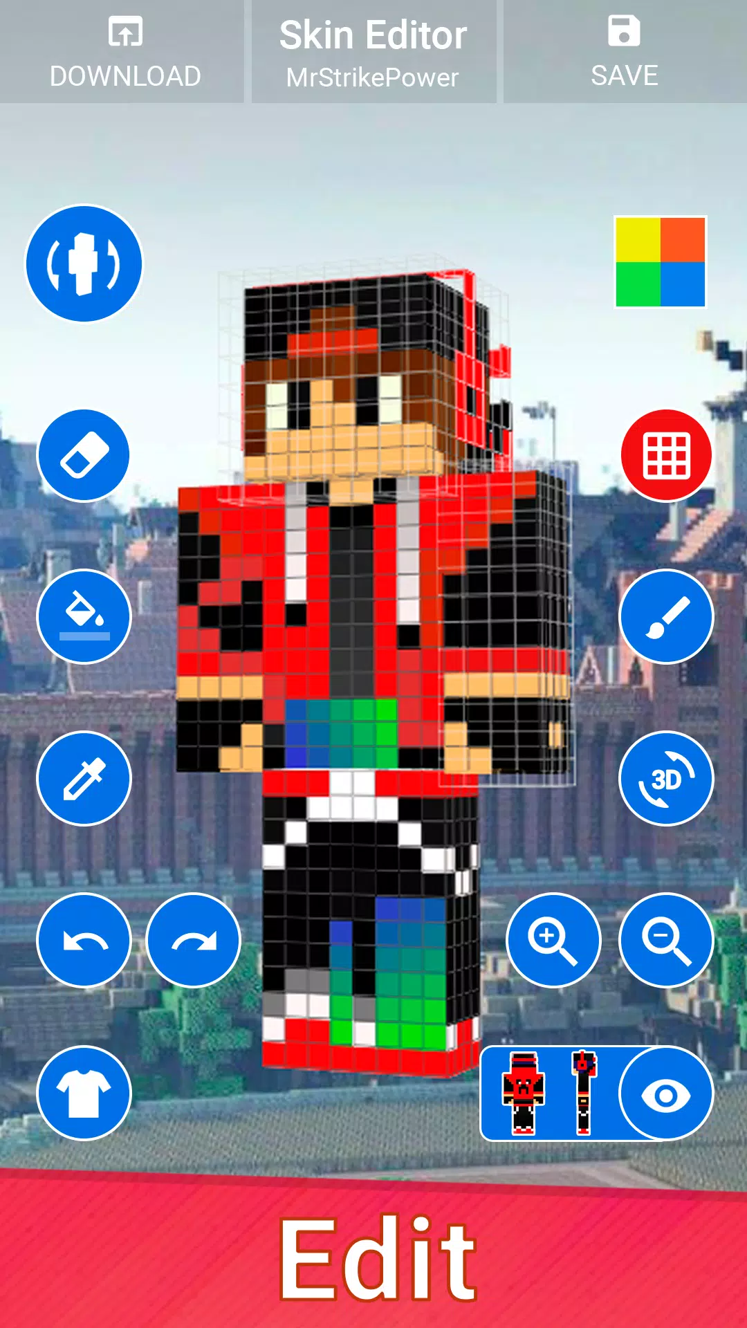 3D Skin Editor APP Minecraft Mod