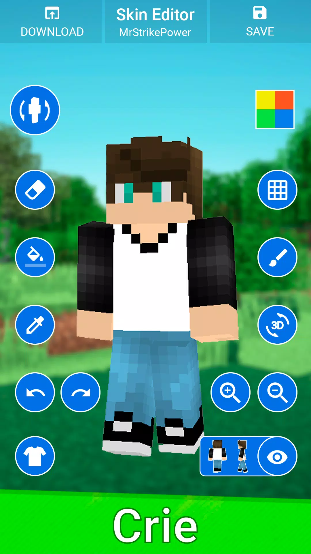 Minecraft : como colocar skin usando o Skin Editor 3D 