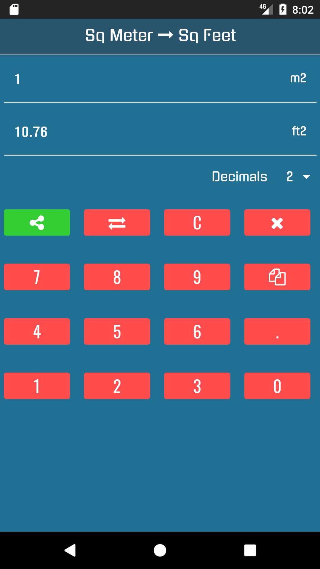 Square Feet to Square Meter Converter for Android - APK Download