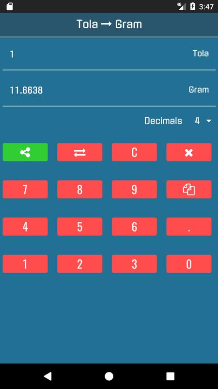Tola To Gram Converter For Android Apk Tola To Gram Converter Screenshot 3