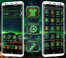 Green Aurora Launcher Theme ảnh chụp màn hình 1