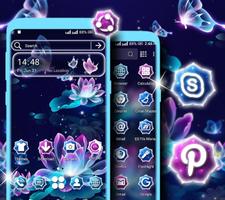 Neon Lotus Launcher Theme Affiche