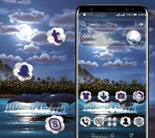 Whale Moon Launcher Theme Cartaz