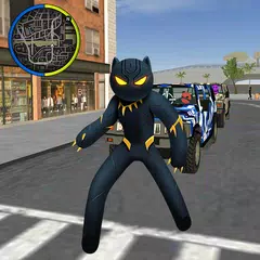 download Panther Stickman Rope Hero spider Crime Battle APK