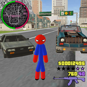 Grand Spider Stickman Rope Hero Gangstar Crime Sim icon