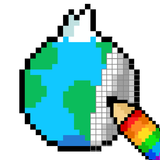Pixel Art : World travel icône