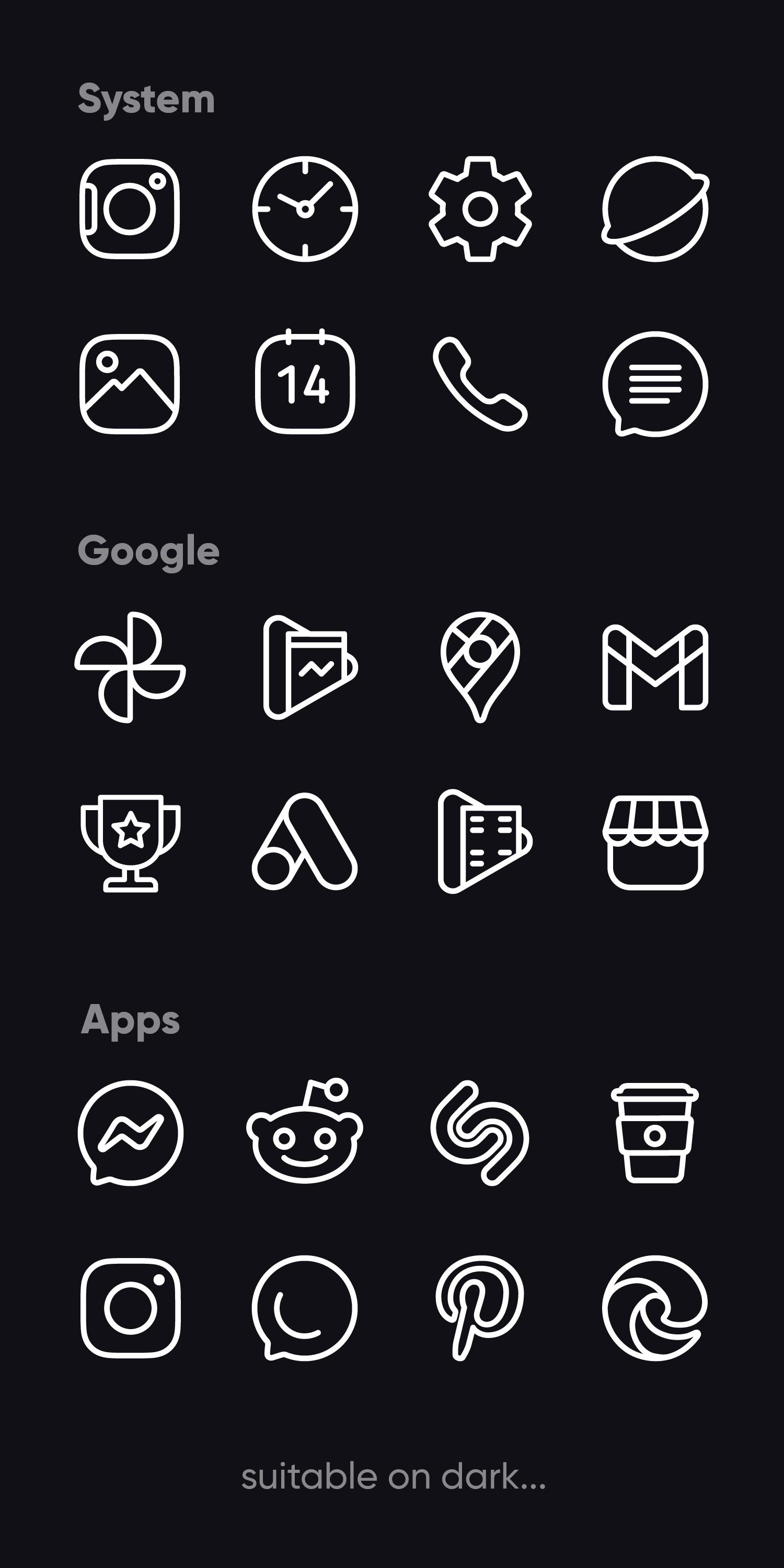 Caelus White Icon Pack White Linear Icons For Android Apk Download