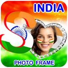 Indian Flag Text Photo Frame-icoon