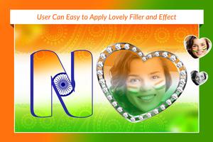 Indian Flag Text Photo Frame imagem de tela 2