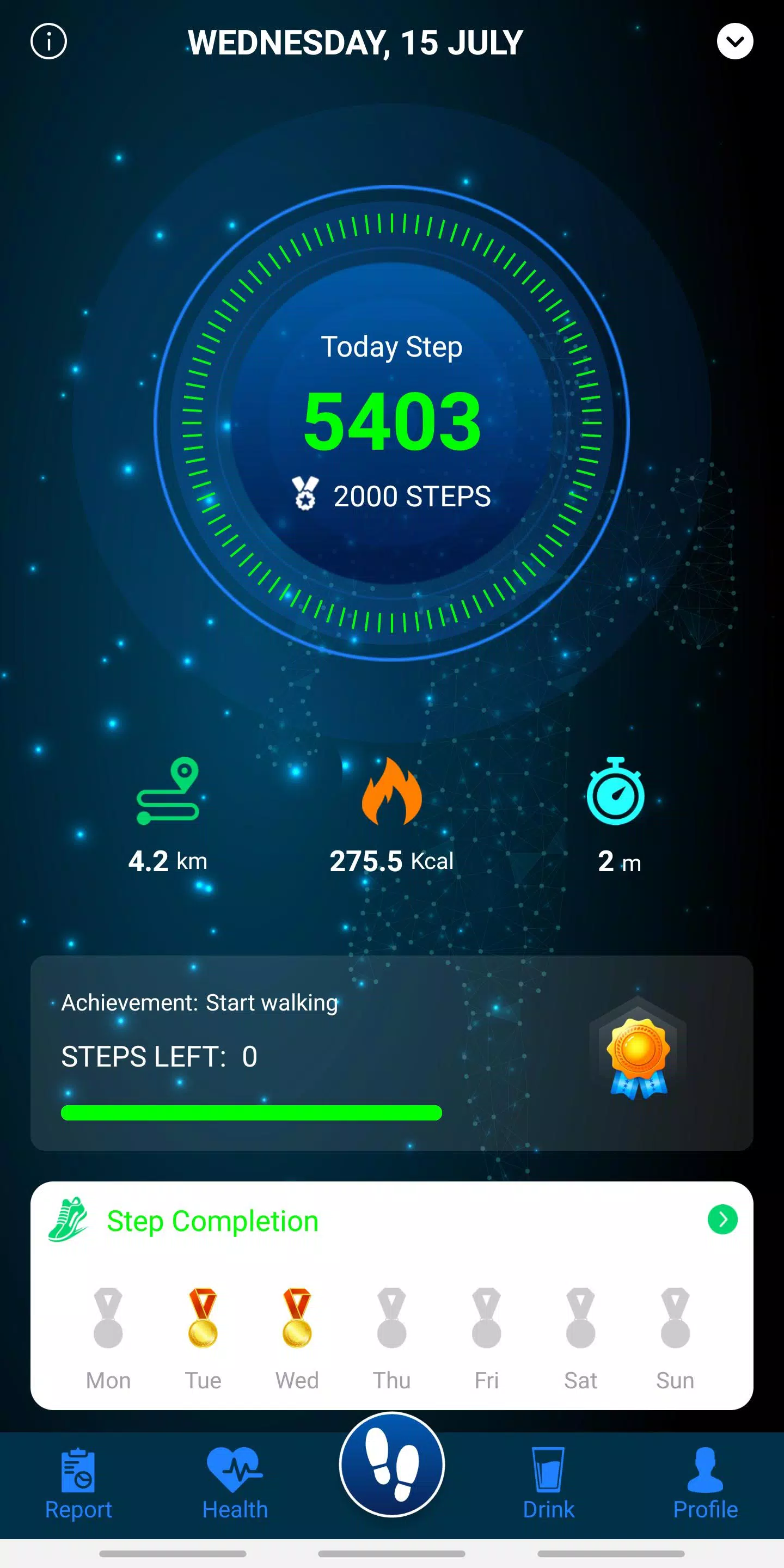 Descarga de APK de Podómetro–contador de pasos y recordatorio de agua para  Android