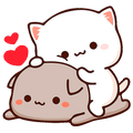 Stiker kucing Mochi bergerak